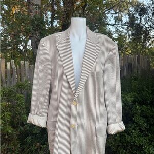 Vintage Lands End Classic Striped Blazer